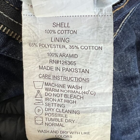 Iron Workers Mens USA 36 Blue Denim Work Jeans Reinforced Mesh Motorcycle Jeans - Picture 15 of 16